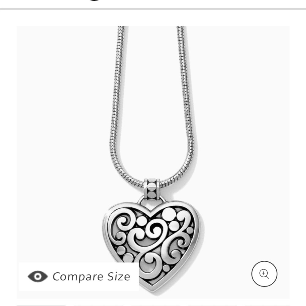 Brighton Elegant Silver Heart Pendant Necklace and earrings to match.